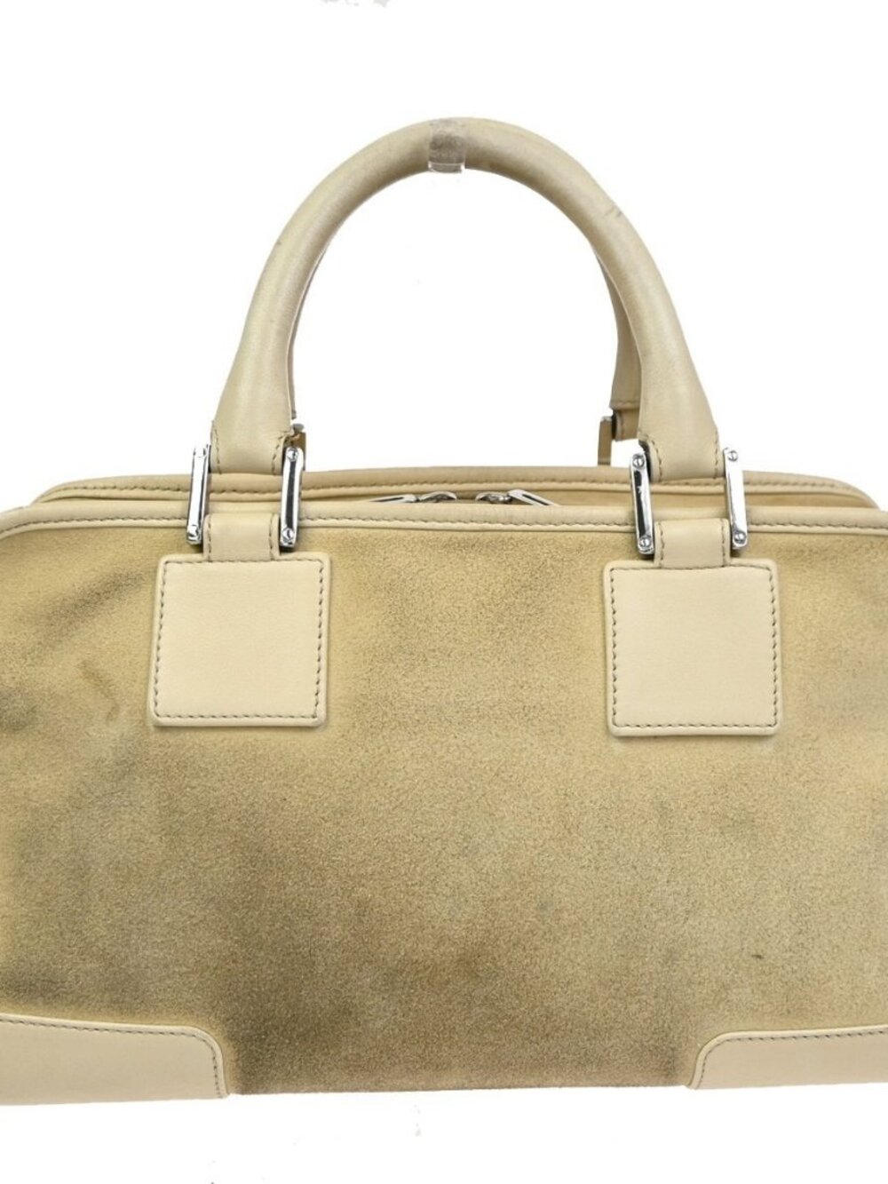 LOEWE Anagram logo Amazona 28 Handbag Suede Leather Beige Spain SHW 38CA785 - Picture 3 of 16